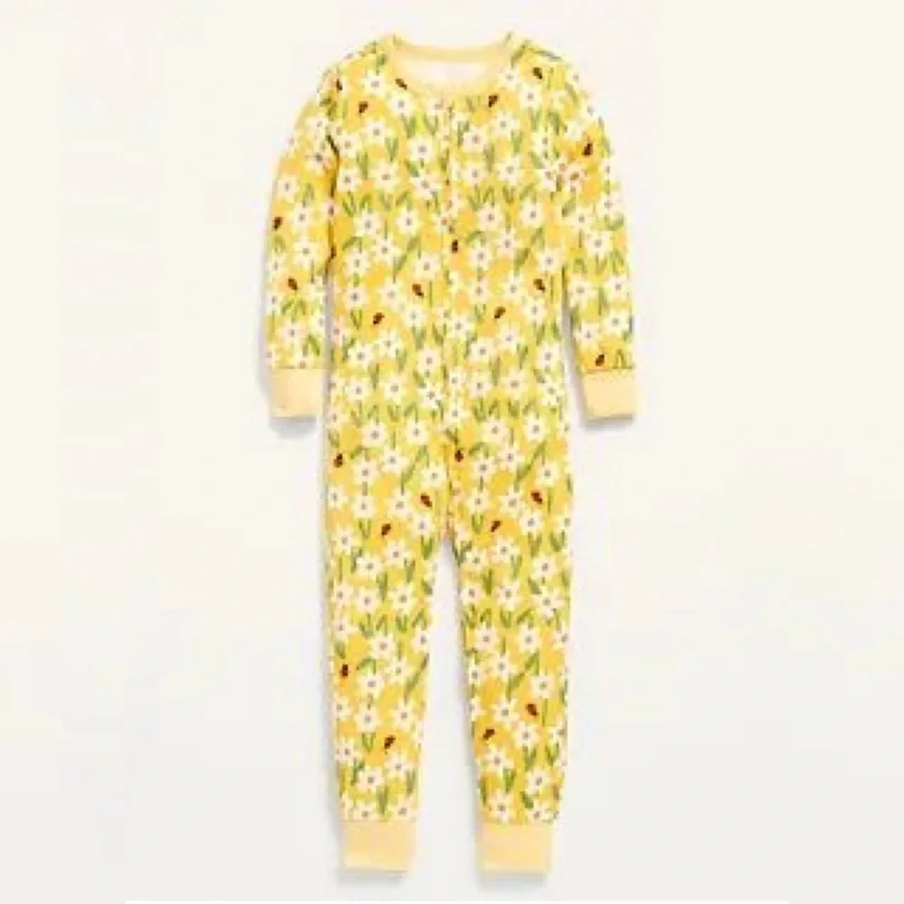 Old Navy Yellow Floral Long Sleeve Onesie